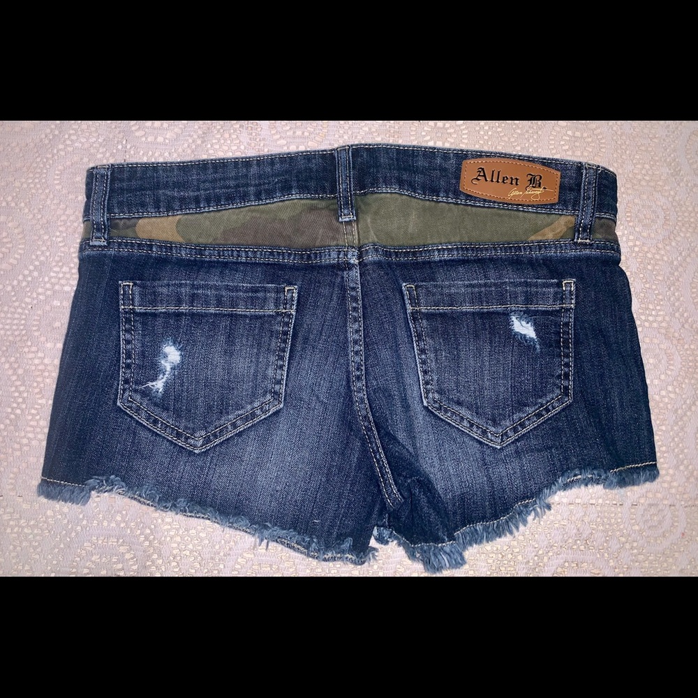 Allen B Short Jean Shorts With Camo Print